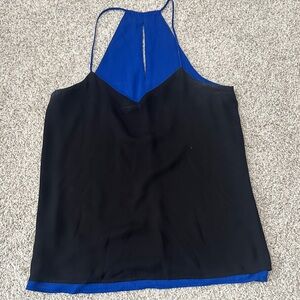 Black and Blue Halter Tank Top
